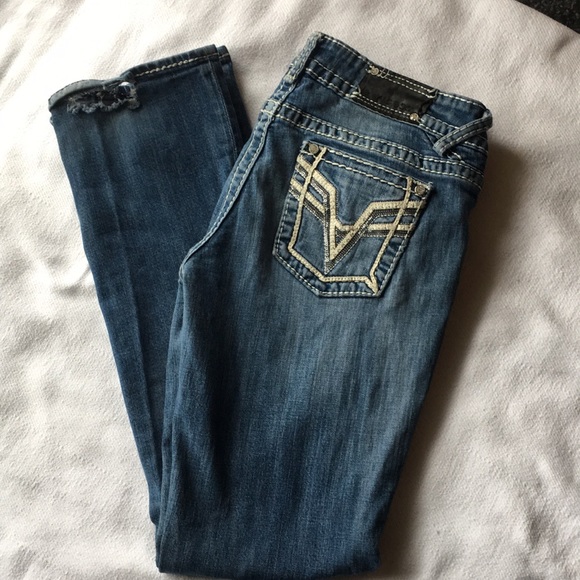 Vigoss Denim - Vigoss Chelsea embellished pockets sz7/8 slim boot